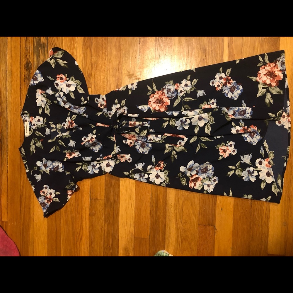 Blue floral midi wrap